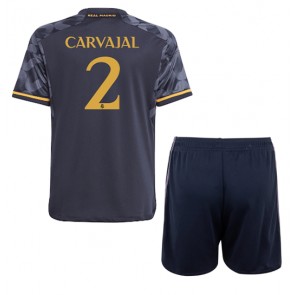 Real Madrid Daniel Carvajal #2 Gostujuci Dres za Dječji 2023-24 Kratak Rukavima (+ kratke hlače)